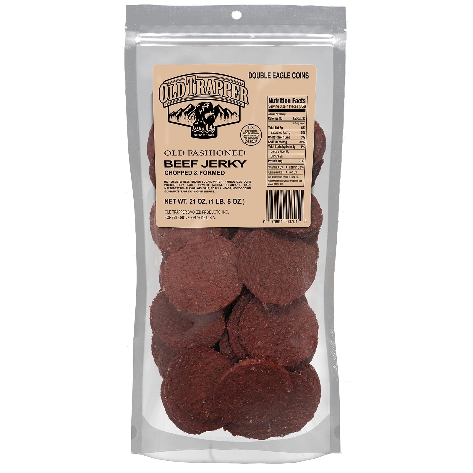 Double Eagle Beef Jerky, Old-Fashioned Flavor, 21 Ounce Package, Delicious Je...