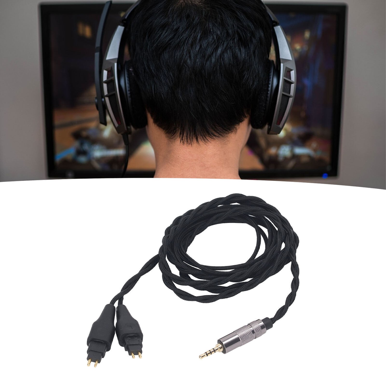 Headphone Replacement Cable 2.5mm Balanced Plug Silver Plated Copper Headset .
