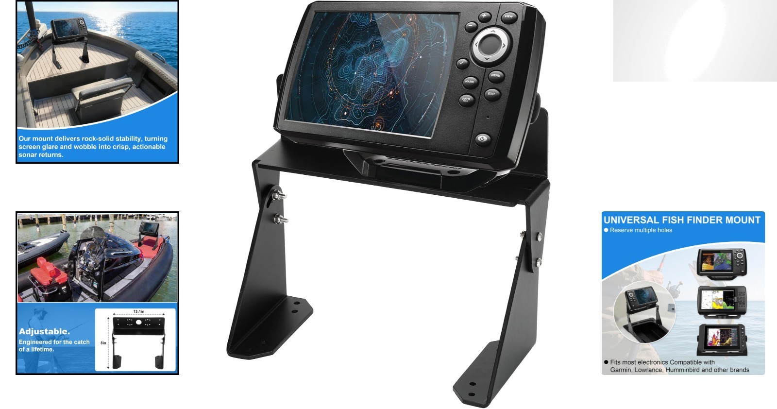 Corrosion-Resistant Dual Graph Mount for Marine Electronics - Adjustable Viewing