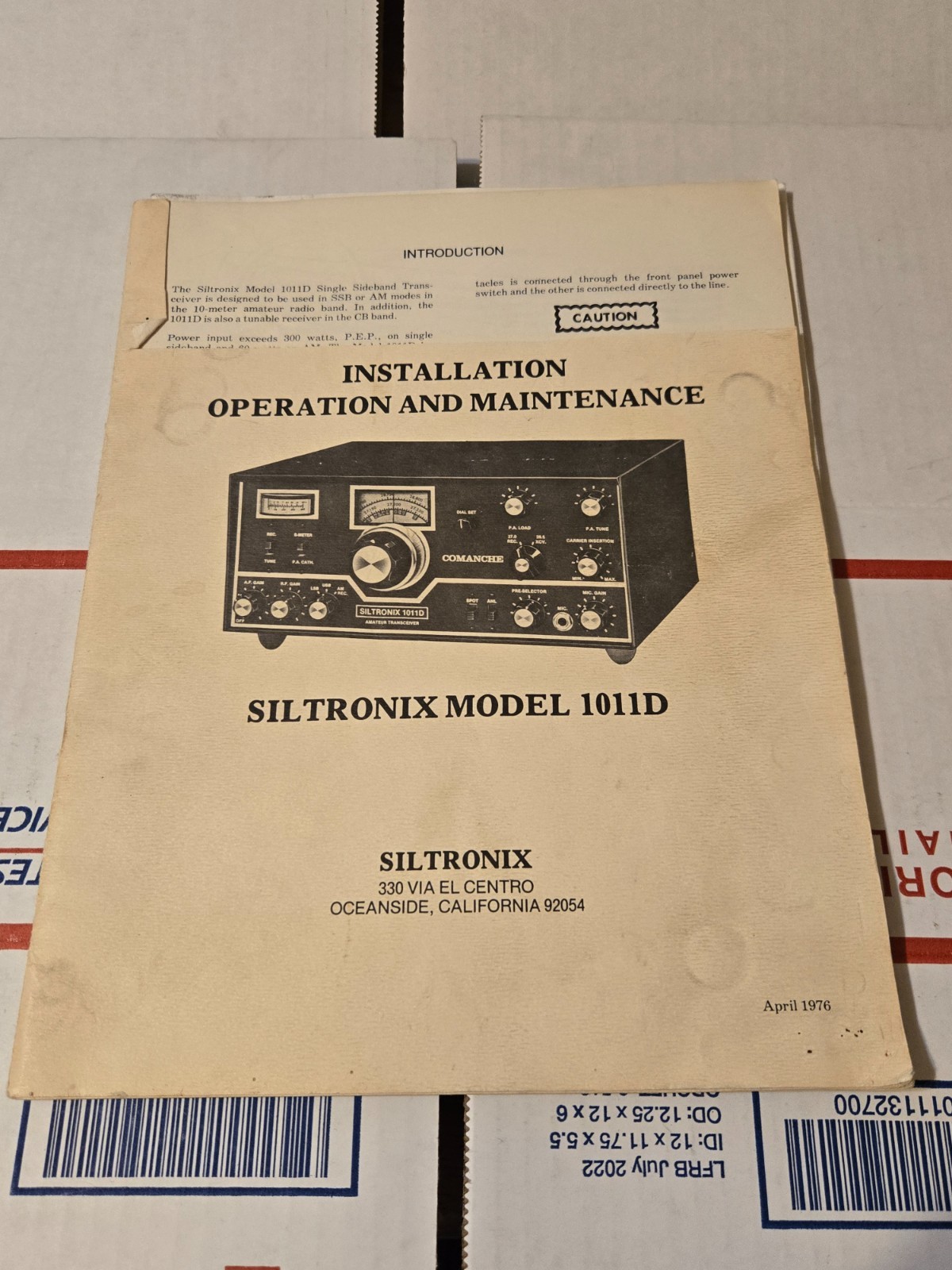 Vintage Siltronix 1011D Operation Manual: 11" X 17" Foldout Schematic Original