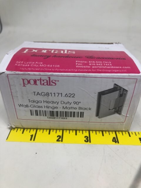 Portals Taiga Heavy Duty 90 ﾟWall-Glass Hinge - Matte Black
