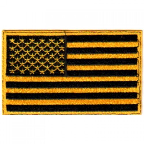 US Flag- Yellow & Blk Biker Patch vest jacket harley motorcycle USA