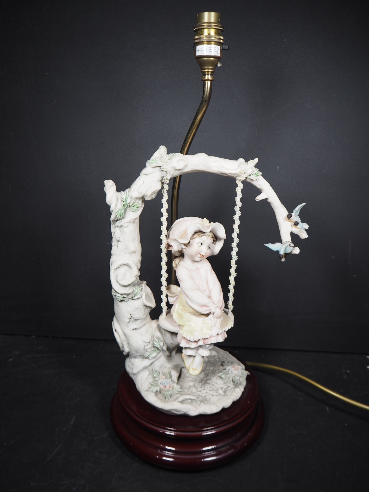 Vintage Capodimonte - G Armani "Girl On Swing" Table Lamp 48cm tall