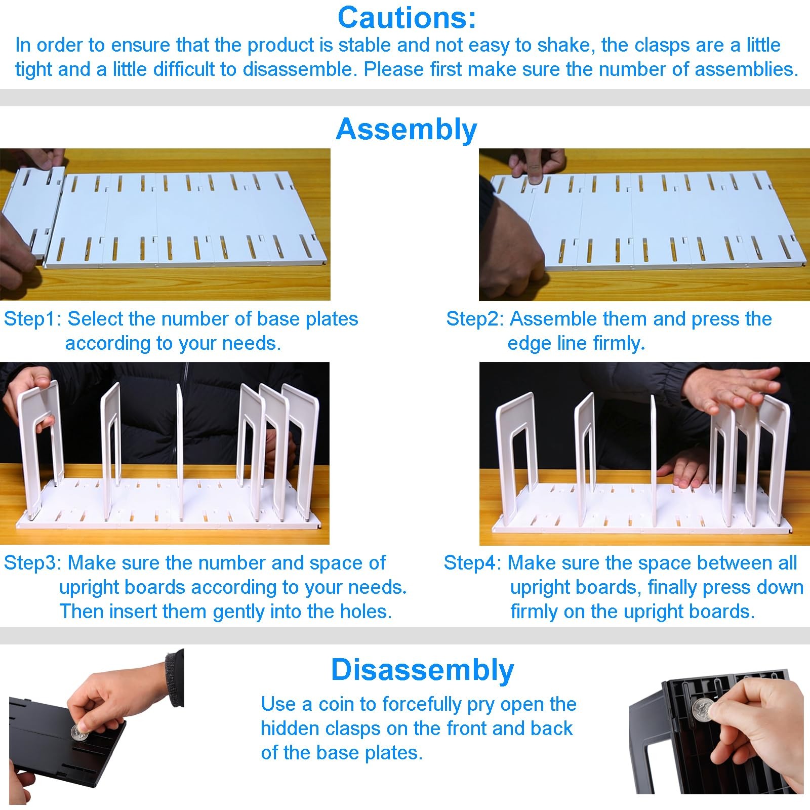 Lulueasy Adjustable Vertical File Sorter Sturdy Plastic Expandable Upright File