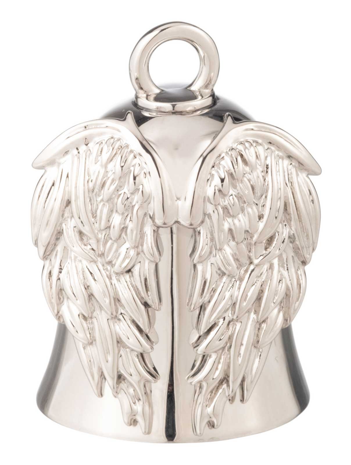 Harley-Davidson Textured Split Angel Wings Ride Bell With Tie, Silver