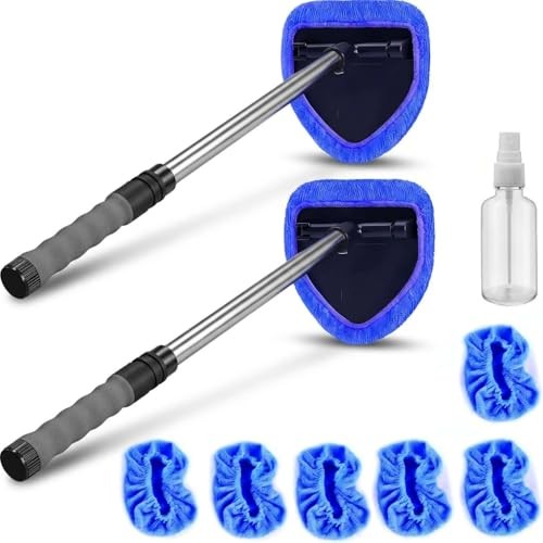 Car Windshield Cleaner Tool (2-Pack) with Extendable Handle - Inside Auto