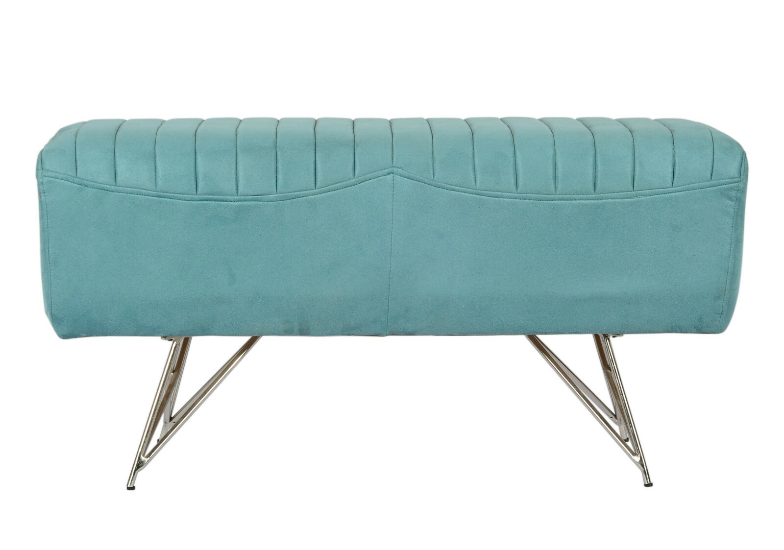 Rectangular Velvet Bench MAILE in Dusty Teal