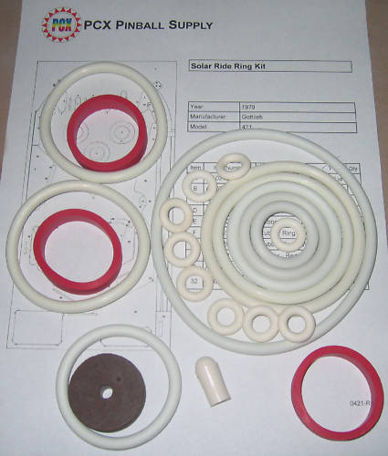 1979 Gottlieb Solar Ride Pinball Rubber Ring Kit