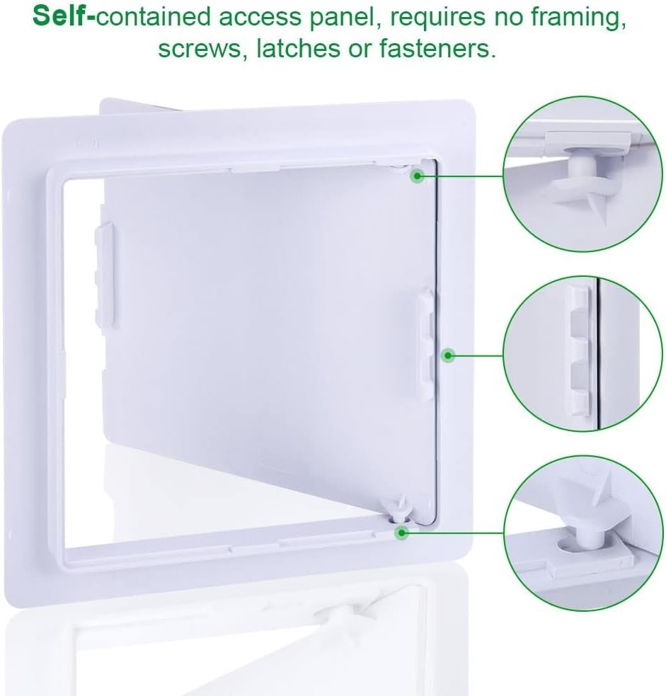 Reinforced Hinged 6x6 Inch Plastic Access Door - Easy Installation & Paintable