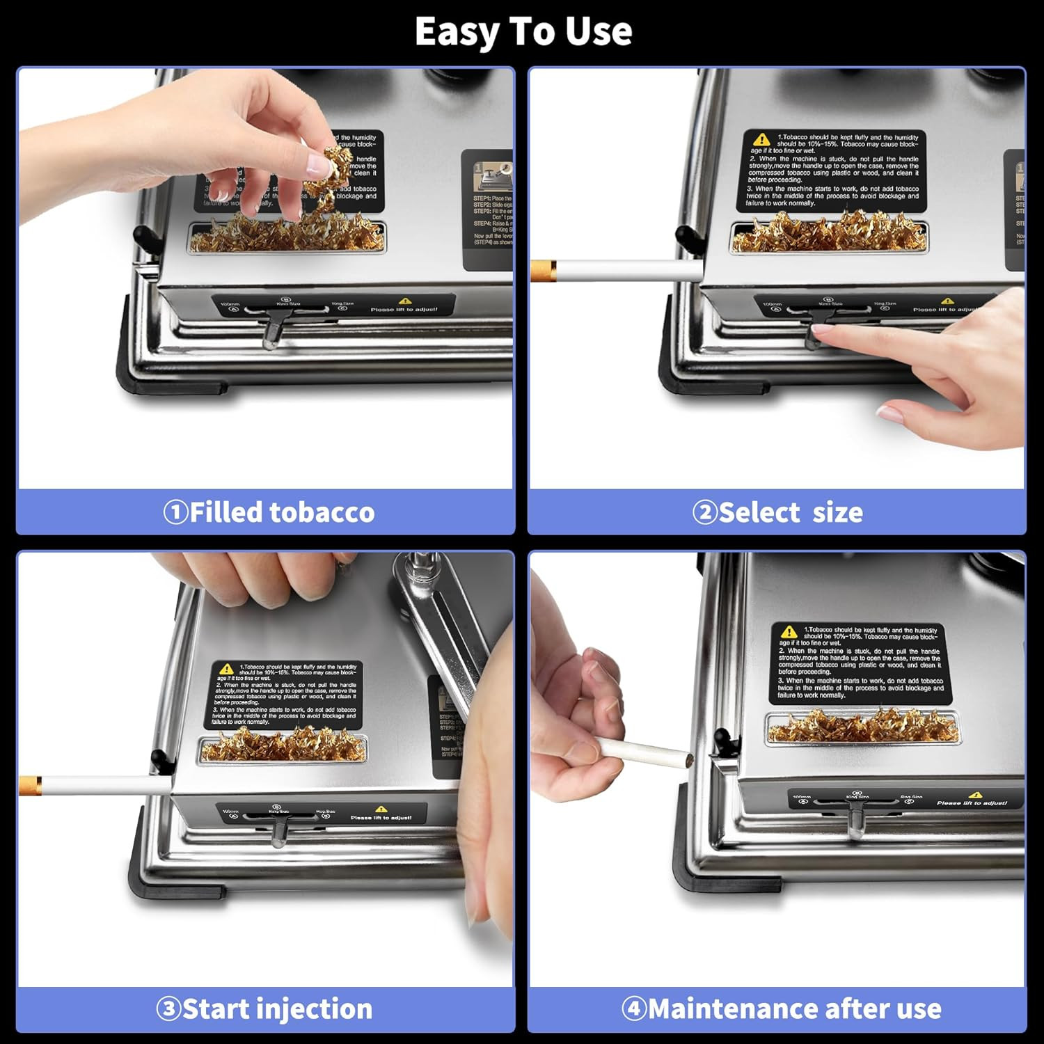 New Version Cigarette Rolling Machine, Portable Manual Cigarette Injector Fits R