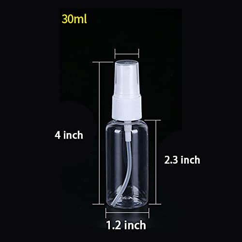 30 Pack 30ml Fine Mist Spray Bottles Clear Plastic Mini Travel Refillable
