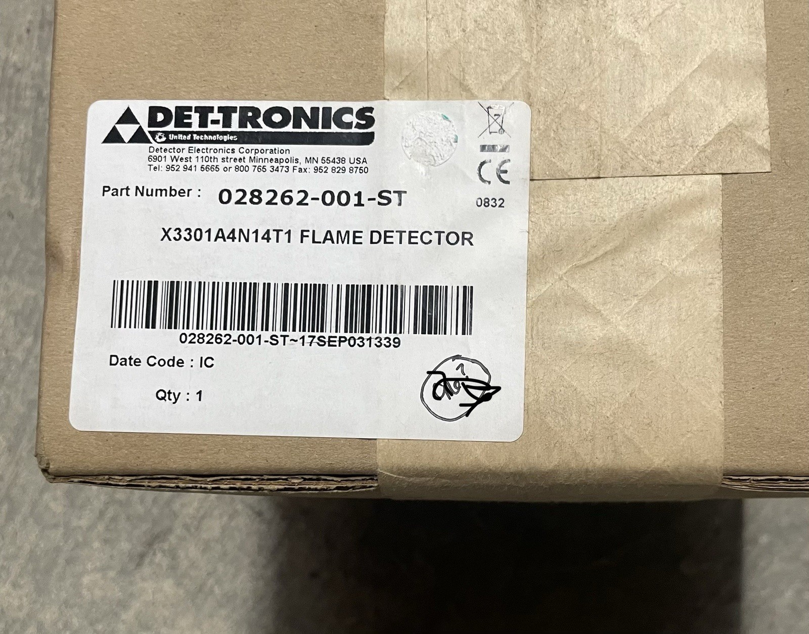 DET TRONICS X3301A4N14T1.       028262-001-ST   Flame Detector