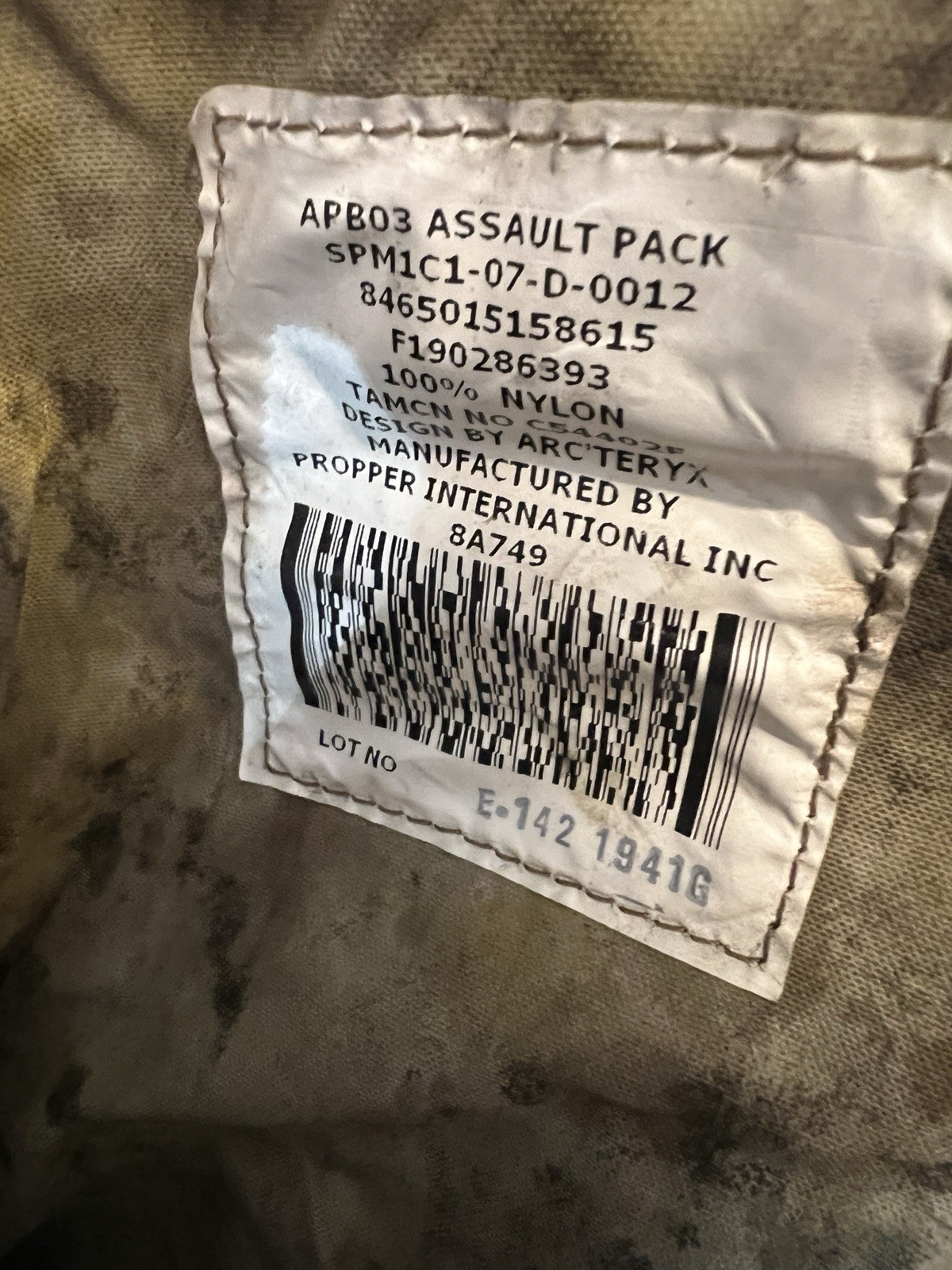 USMC APB03 Assault Pack MARPAT Coyote Backpack Arc’teryx Design by Propper