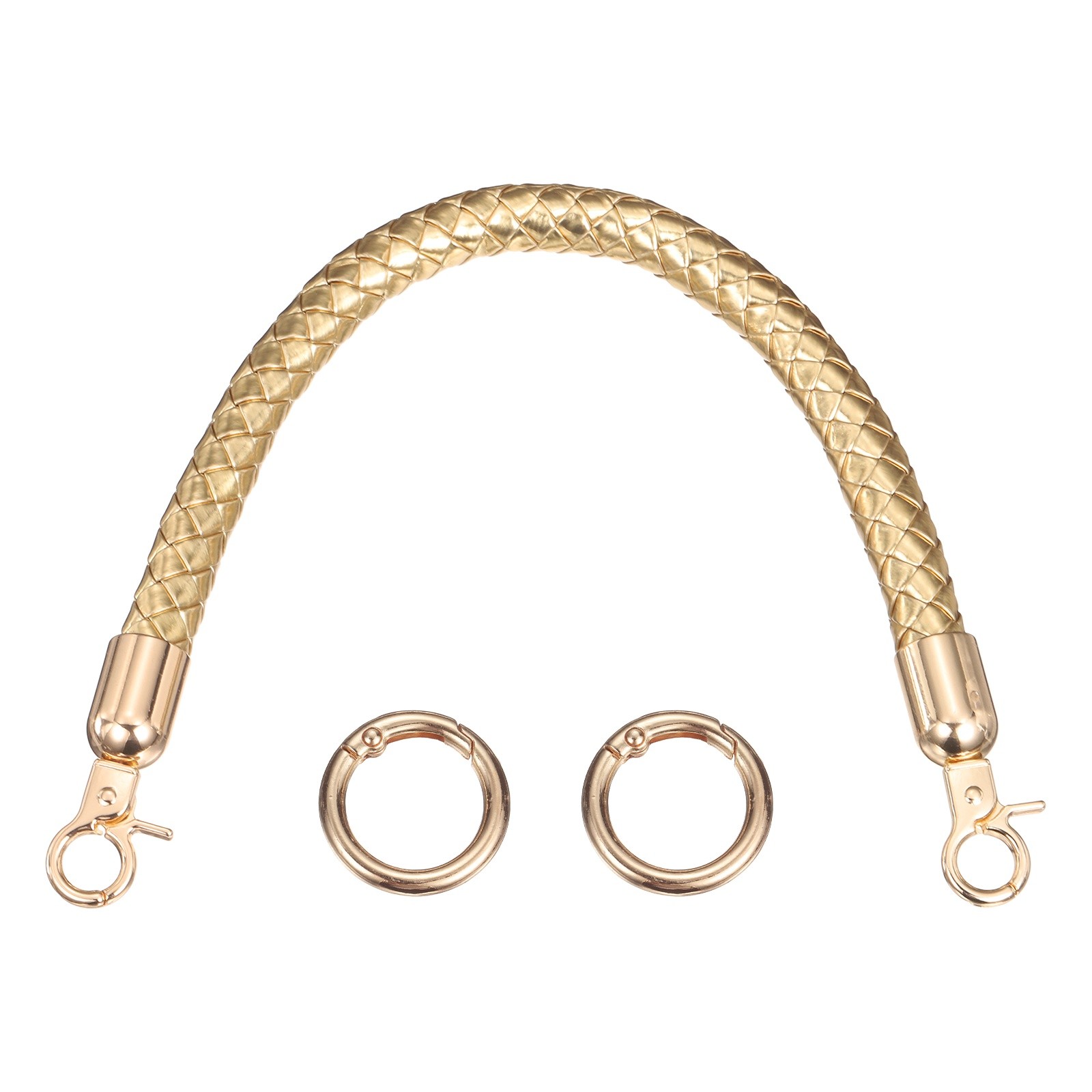 Braided Purse Straps, 11.8 Inch Handbag Strap with Spring Buckle, Gold