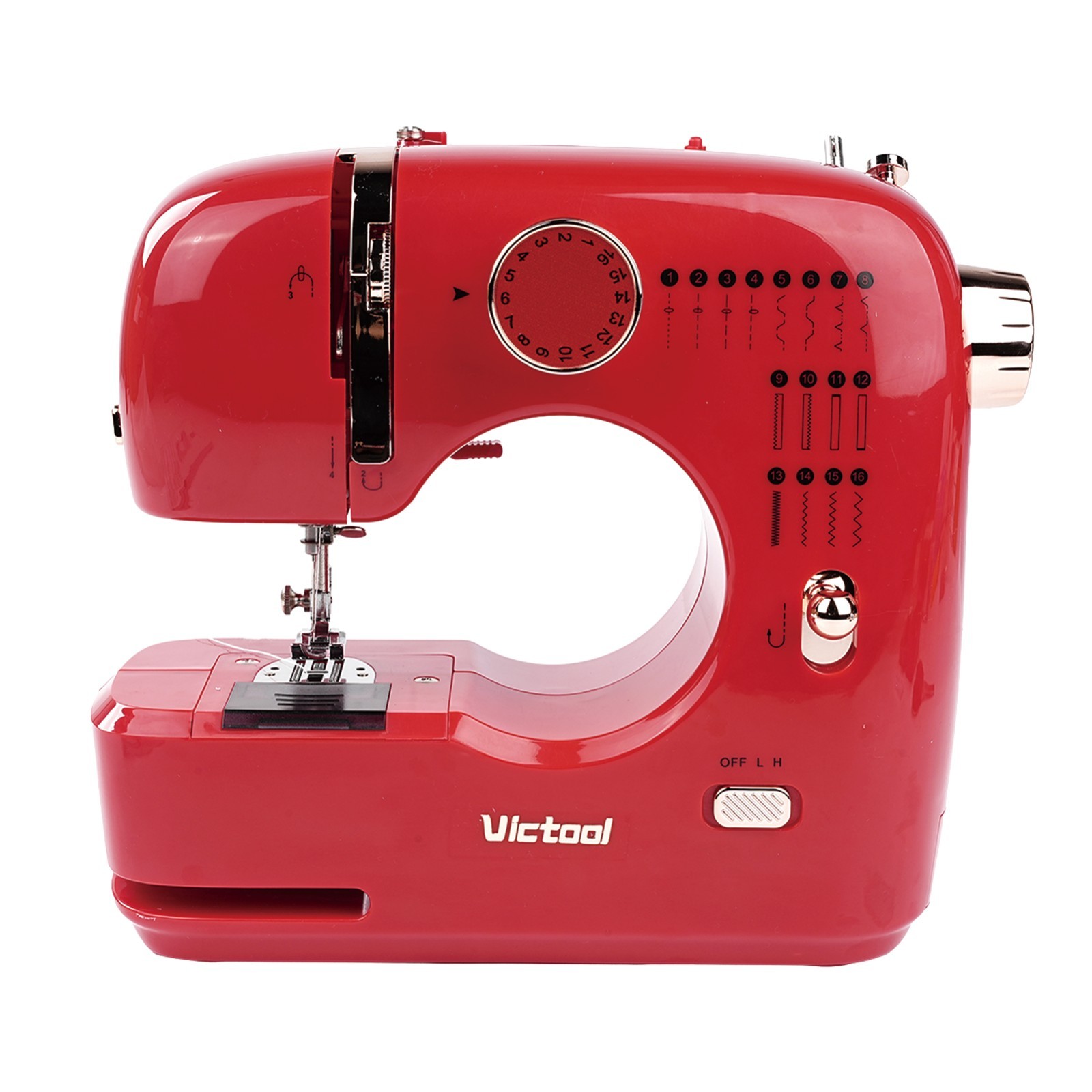 Mini Electric Sewing Machine 16 Stitches Portable Double Needle Custom Red US