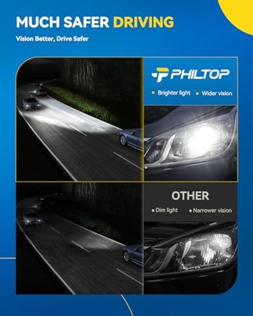 Headlight Assembly, Chrome Headlights Replacement Compatible with 2007-2013
