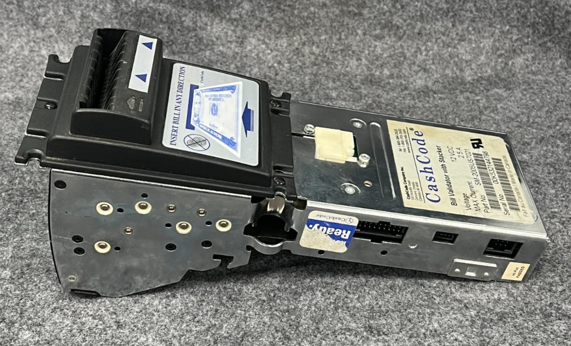 CASHCODE SM-2005US7021 BILL VALIDATOR W/STACKER 12VDC 2.5A