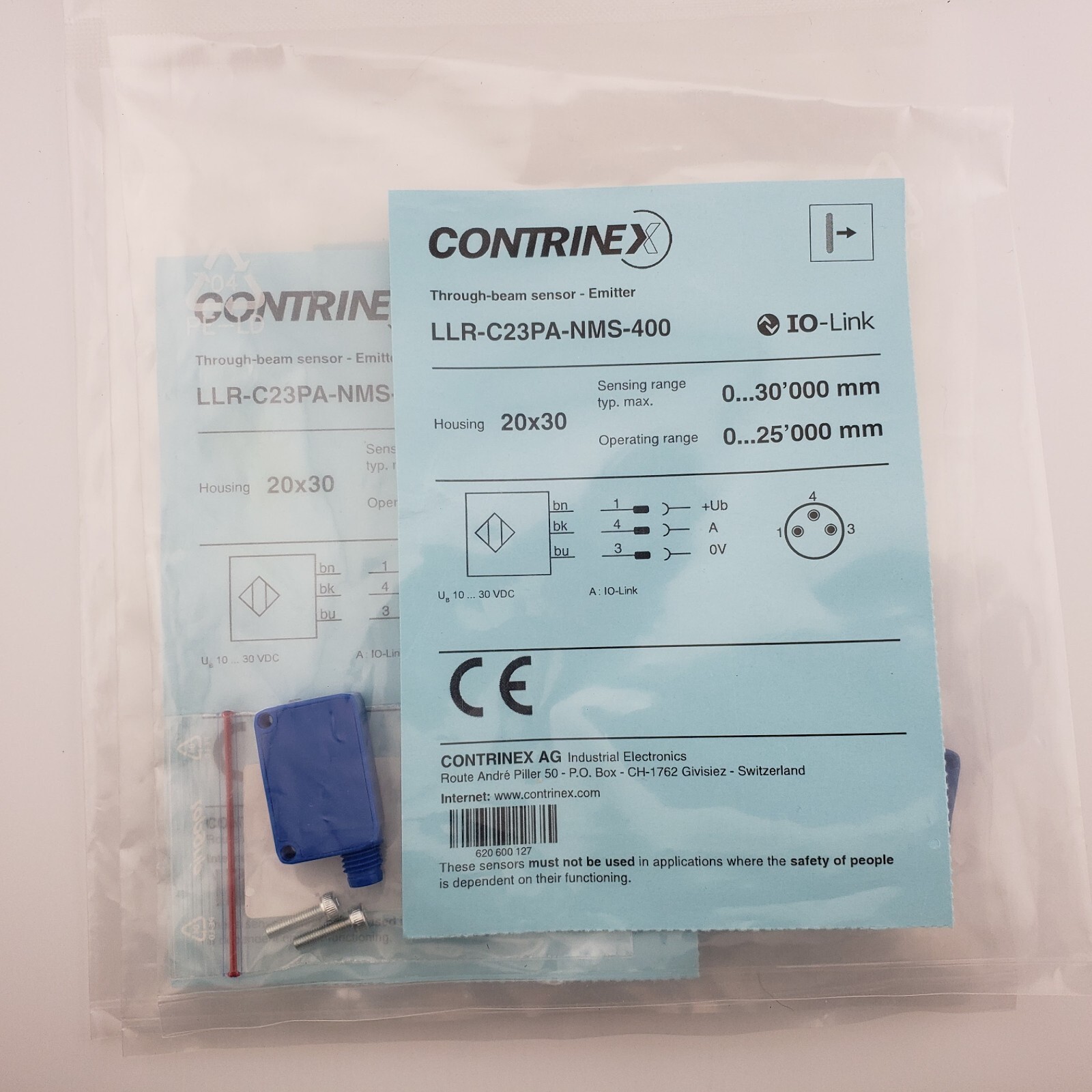 ONE Contrinex LLR-C23PA-NMS-400 Washdown Photoelectric Sensor MFGD