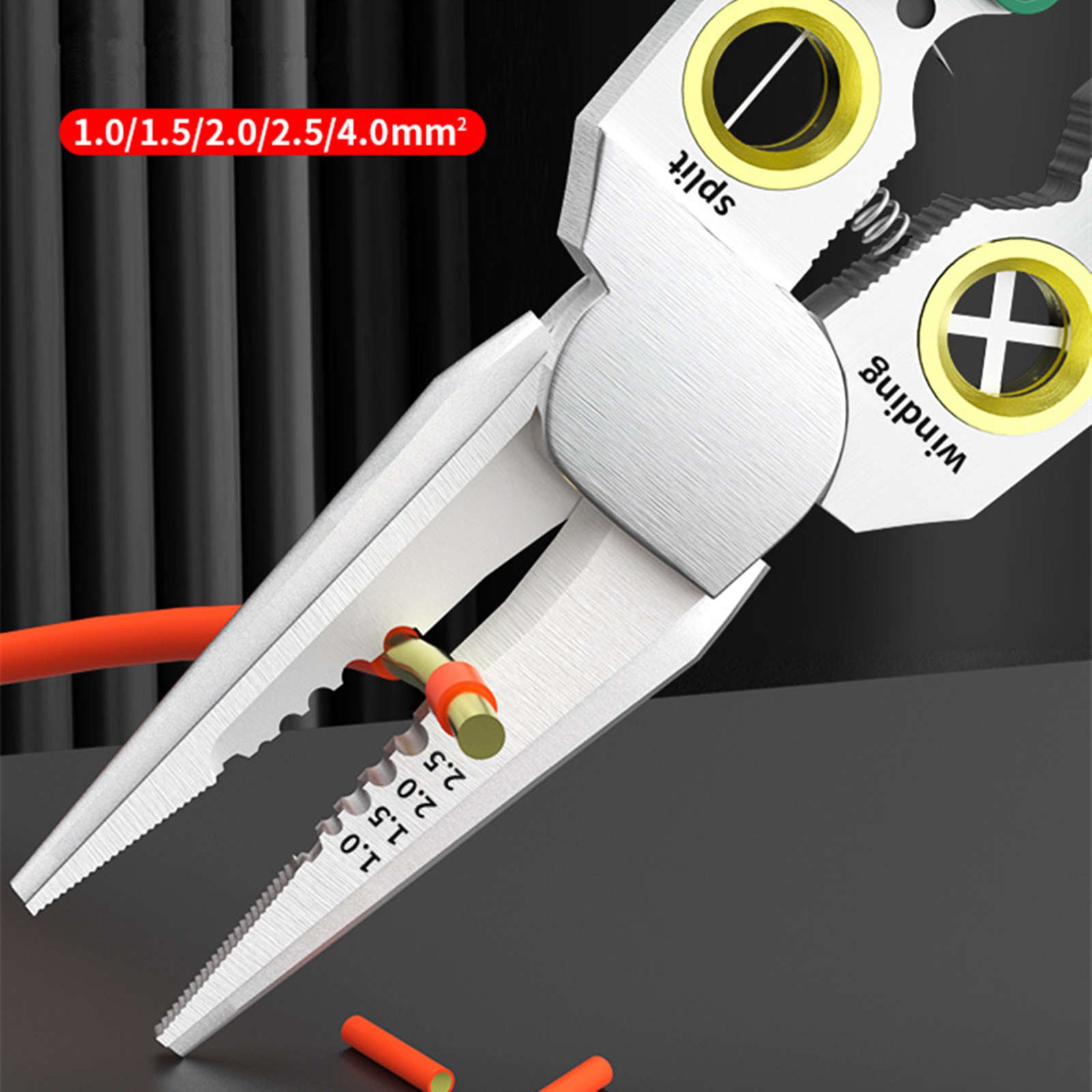 8-in-1 Professional Wire Stripper Tool /w Voltage Tester for Electrical Projects