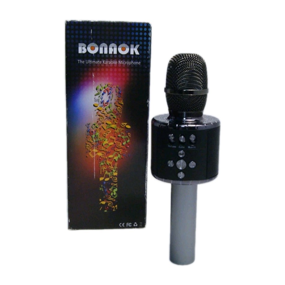 BONAOK Bluetooth Karaoke Microphone – Wireless Handheld Mic LED Lights Open Box