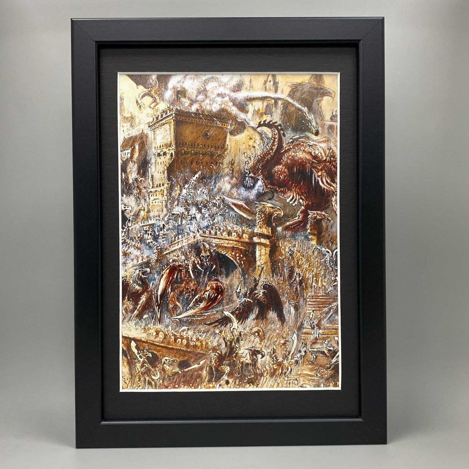 CHAOS SIEGE FRAMED ART JOHN BLANCHE REALM OF CHAOS WARHAMMER AGE OF SIGMAR AOS