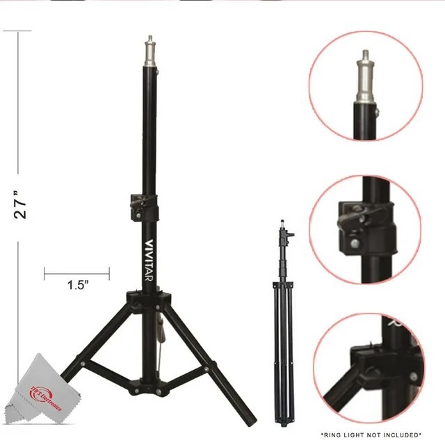 Vivitar Tabletop 27" Adjustable Height Multipurpose Light Stand + Carrying Case