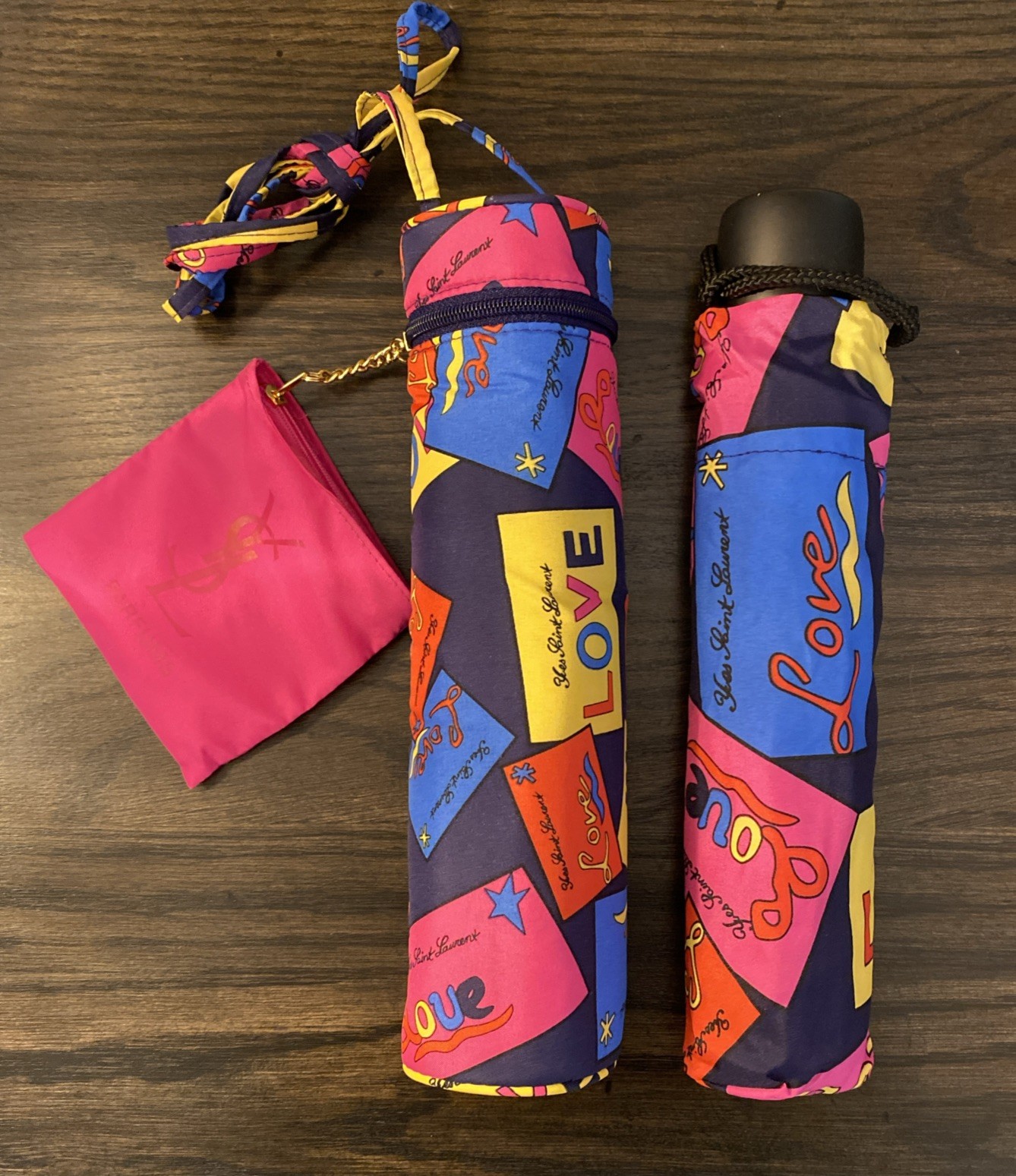 YSL Vintage Umbrella Yves Saint Laurent Showers Of Love Parfums • Colorful NEW