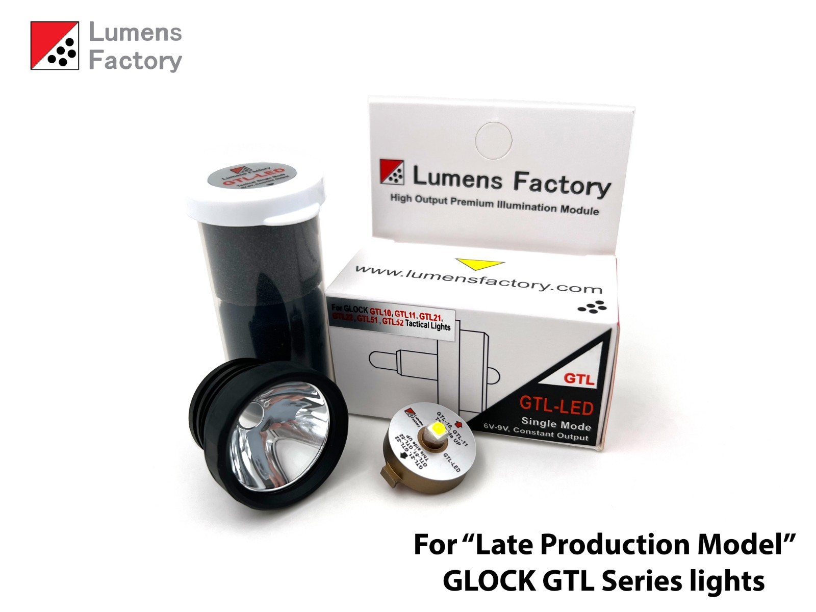 LED Upgrade Kit for GLOCK GTL-10 GTL-11 GTL-21 GTL-22 GTL-51 GTL-52, Late Model