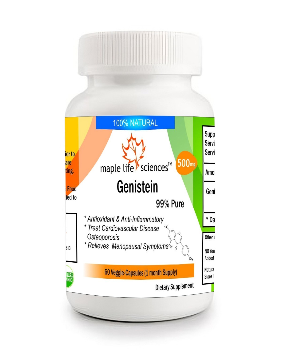 Genistein Capsules 99% From Isoflavones Pure & High Quality NO FILLER