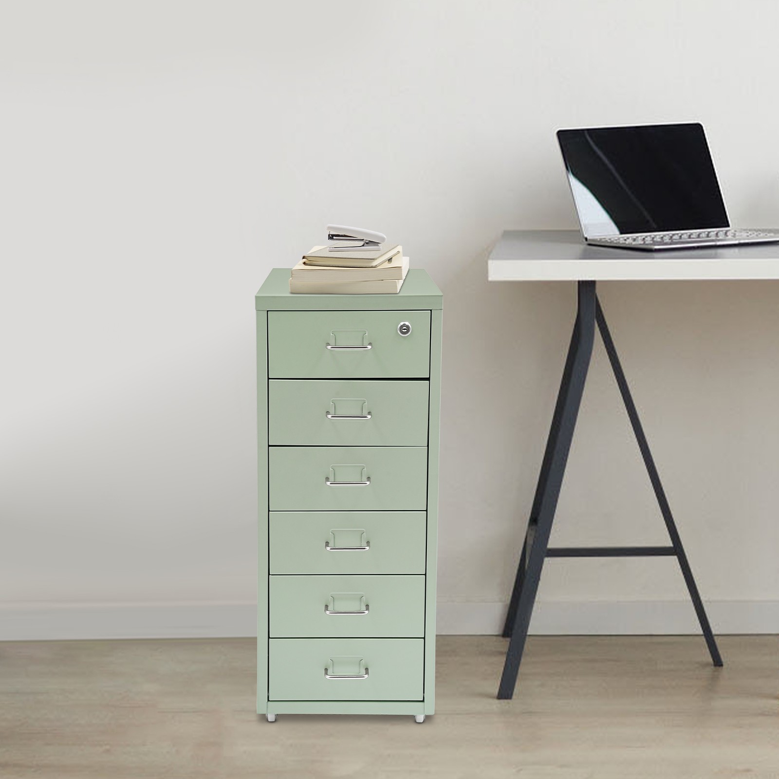 6-drawer Mobile File Cabinet W/ Wheels Vertical Storage Organizer Home Office��