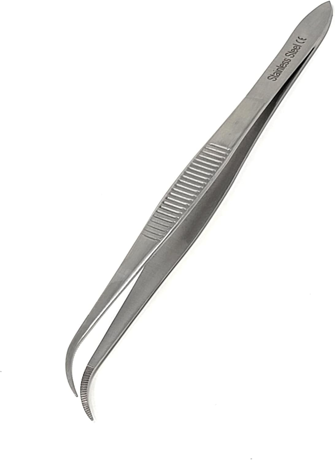 IRIS EYE DRESSING FORCEPS 4.5" HALF CURVED SURGICAL STAINLESS STEEL INSTRUMENTS