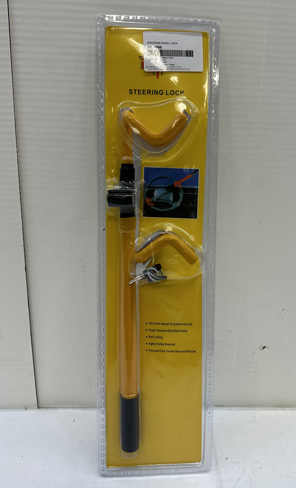 Twin Hooks Steering Wheel Lock Vehicle Anti-Theft Device The ClubAdjustable Lock