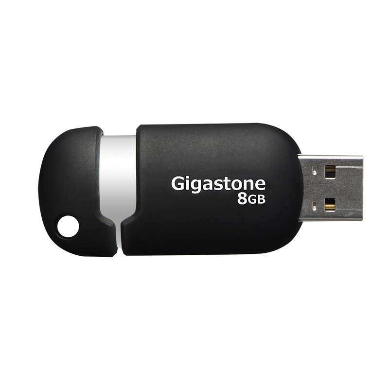 Gigastone GS-Z08GCNBL-R 8GB Black USB 2.0 Sliding Capless Flash Drive