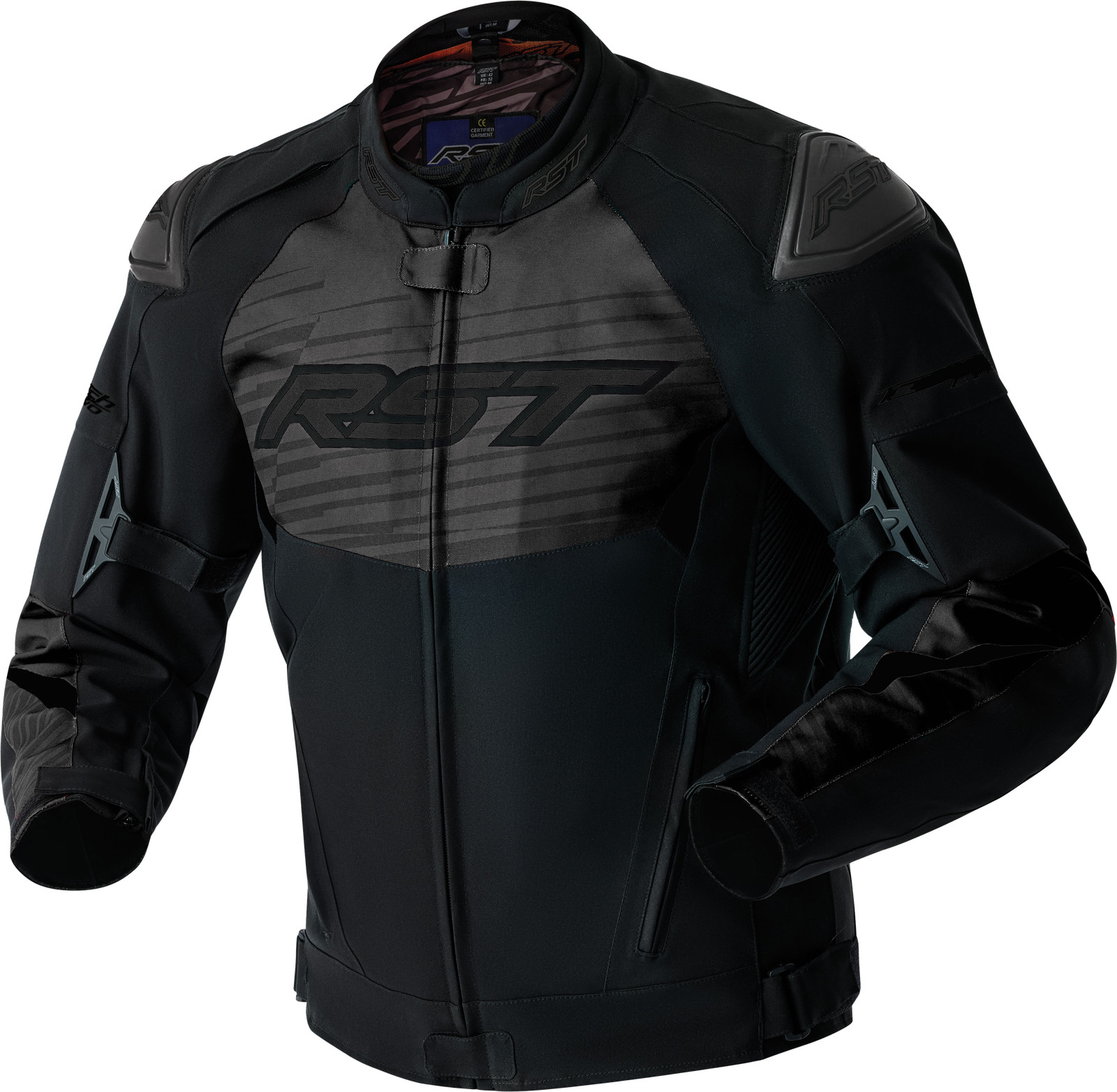 RST 103640BLK-42 Tractech Evo D3o Black Textile Motorcycle Jacket, Medium
