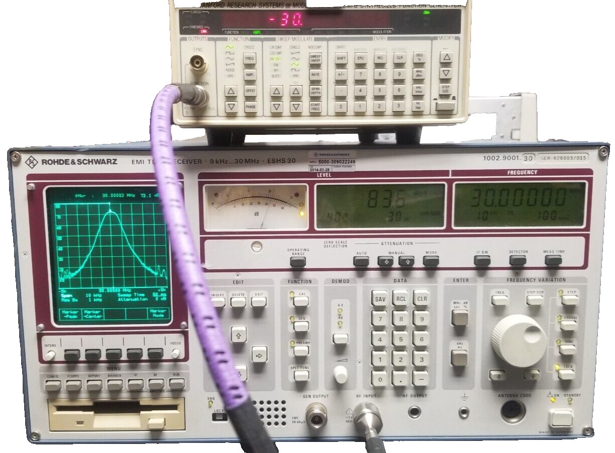 R&S ESHS30 EMI Receiver 9kHz - 30 MHz RF interference compliance measurements OK