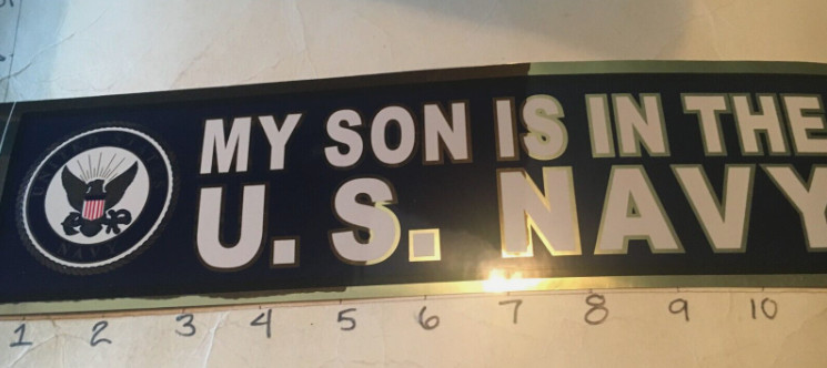 USN " MY SON IS IN THE US NAVY " Bumper Sticker/Decal variant 2