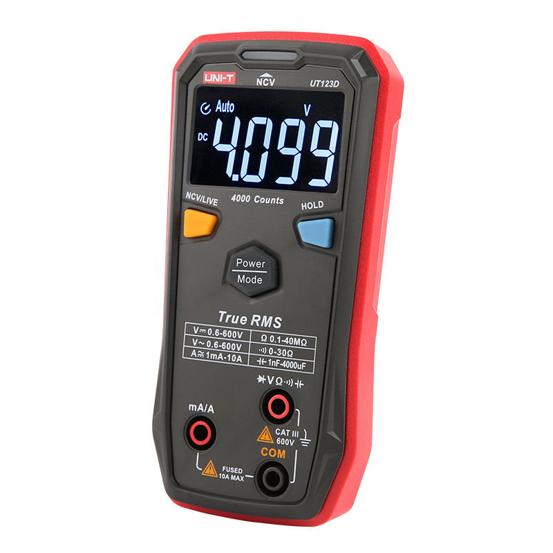 UT123D True RMS NCV DC AC Ohm Cap Live Wire Test Smart Digital Multimeter Tool
