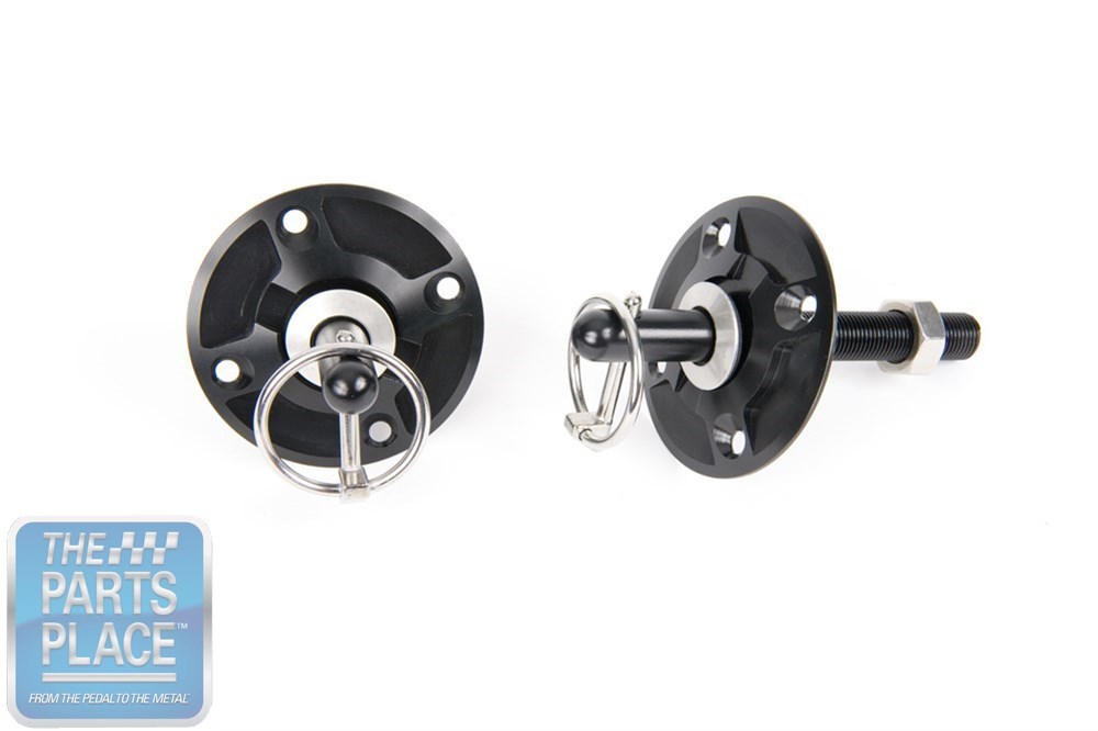 Chevelle Style Custom Billet Aluminum Hood Pin Kit - Advanced Design Black