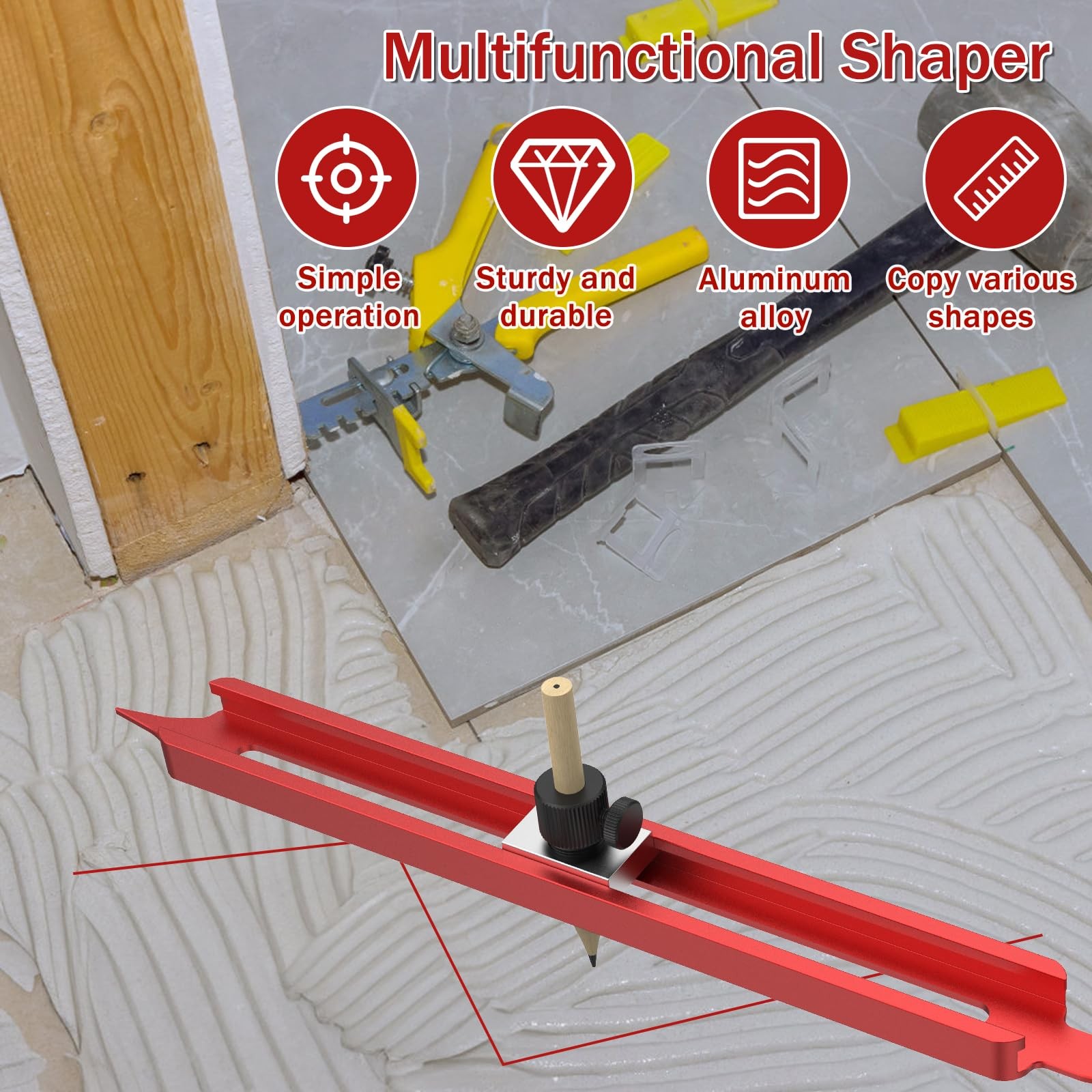 Precise Contour Scribe Tool Woodworking Profile Scribing Tool Ruler with Adjusta