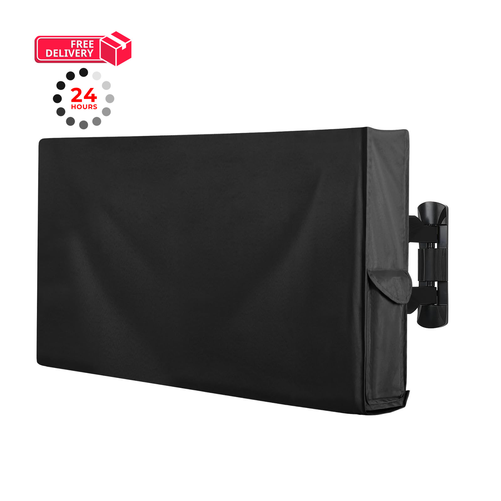 OutdoorLines Patio TV Cover with Bottom for 60-65 Inches, Black