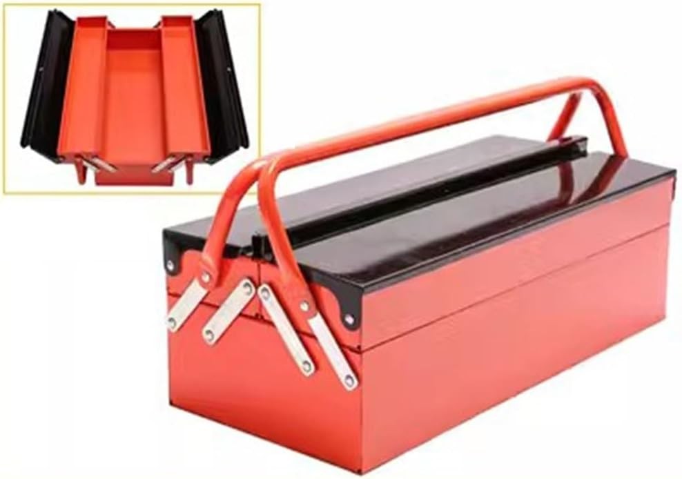 GRRICEPL Portable Steel Heavy-Duty Tool Box, RepairTool Organizer, Metal Small T