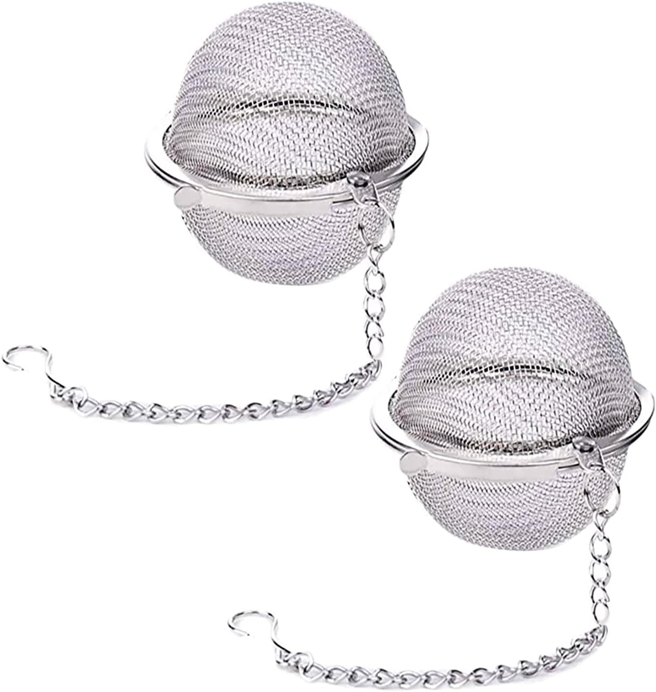 Tea Ball Strainer - 2 Pcs Stainless Steel, Balls, 2.1 Inch Silver