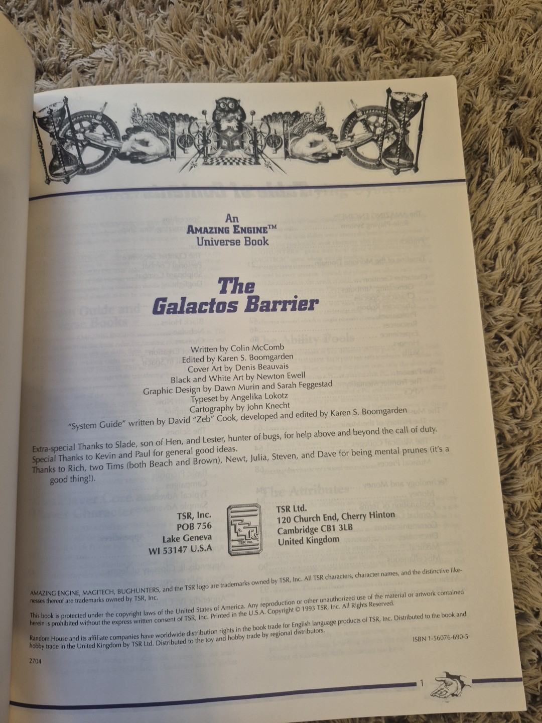 Amazing Engine RPG The Galactos Barrier TSR Roleplaying Sci-Fi
