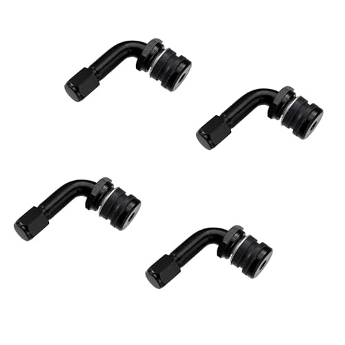 Universal Motorcycle Valve Stem, Metal, Black, 4 Pcs