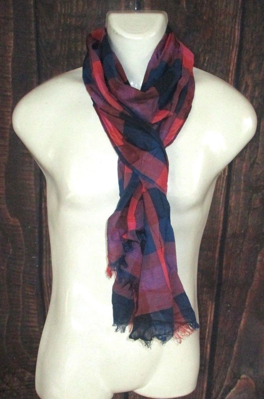 MENS H&M PLAID CHECKED LIGHTWEIGHT SCARF