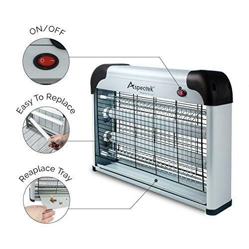 Aspectek Powerful 20W Electronic Indoor Insect Killer, Bug and Fly Zapper, Bulbs
