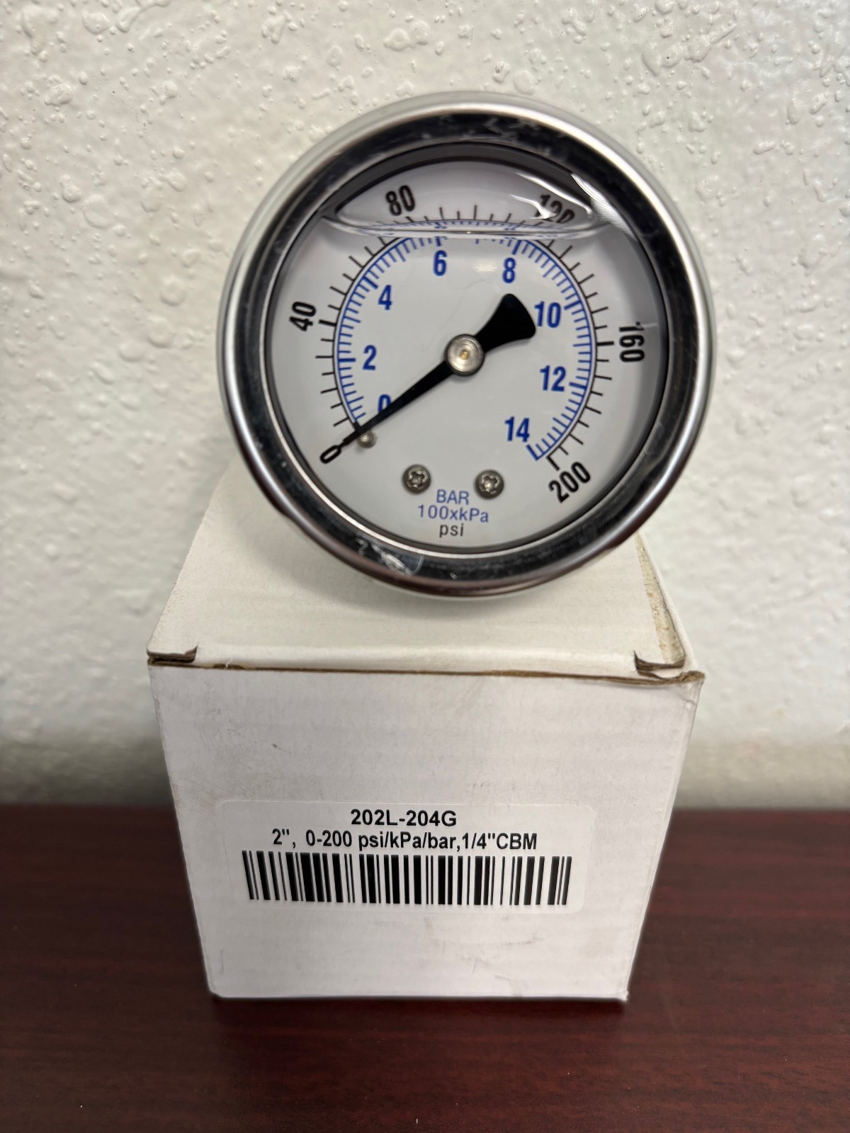 Pic Gauges 202L-204G Industrial Pressure Gauge, 0 To 200 Psi, 2 In Dial, 1/4 In