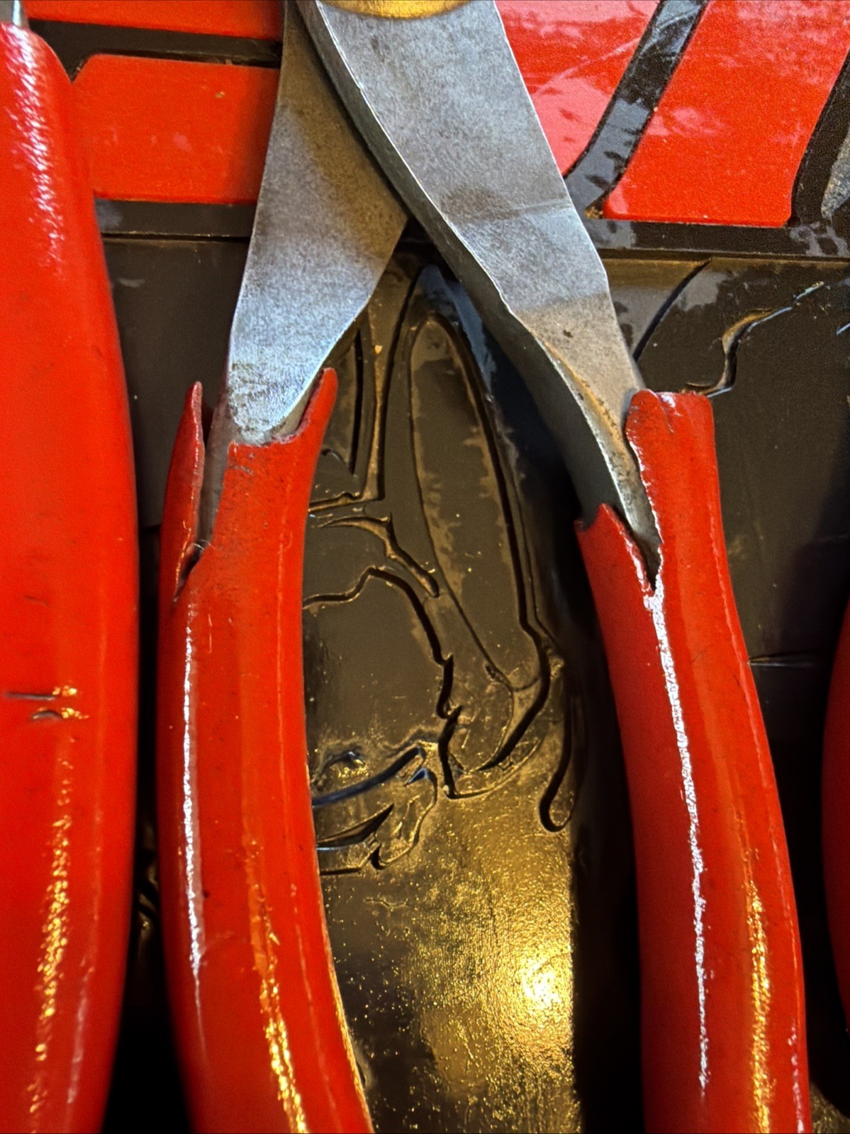 Snap On 6pc Pliers Set Red Side Cuts Needle Nose Pliers Extra Long