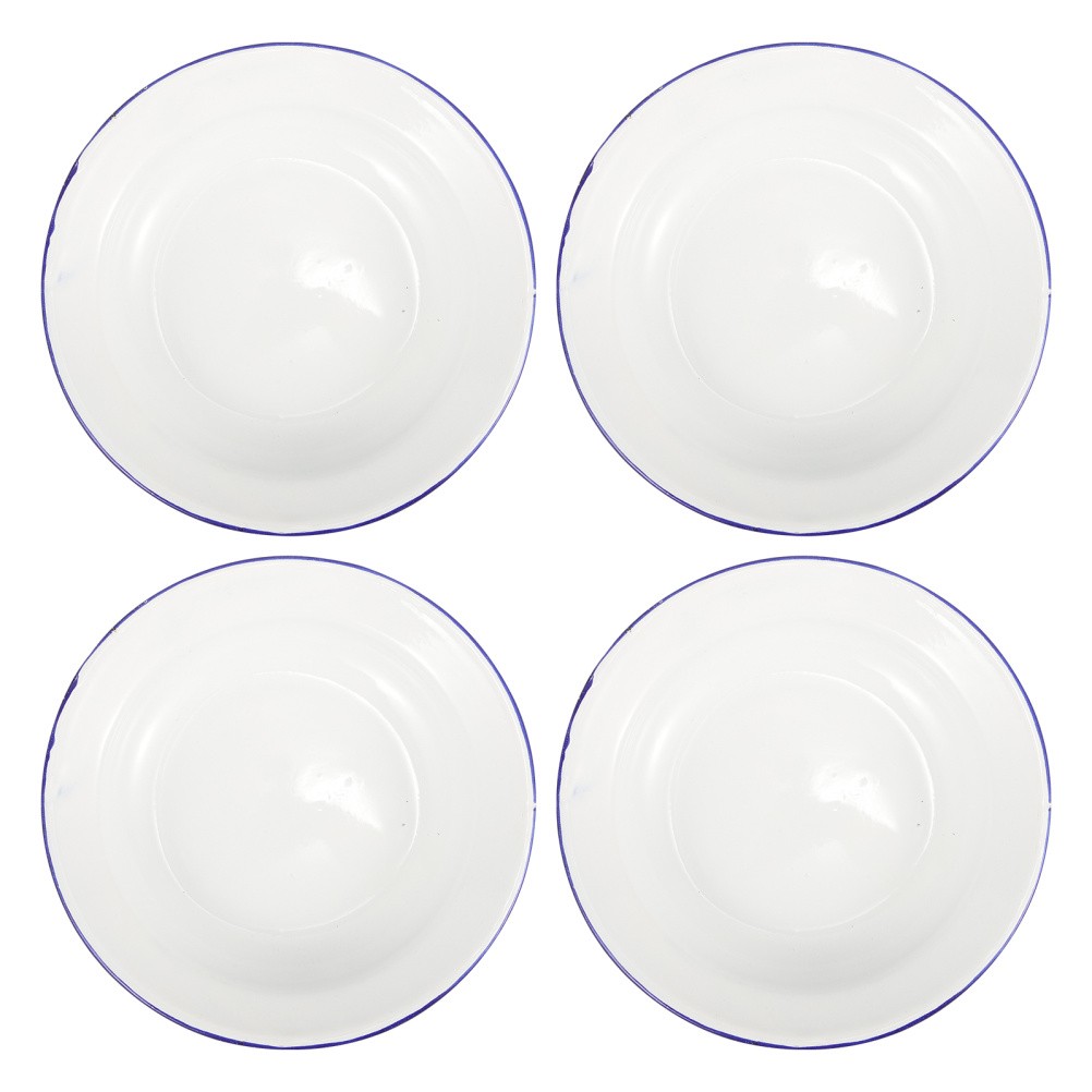 4 Pcs Enamel Food Tray Ceramic Dessert Plates Dinnerware Enamelware