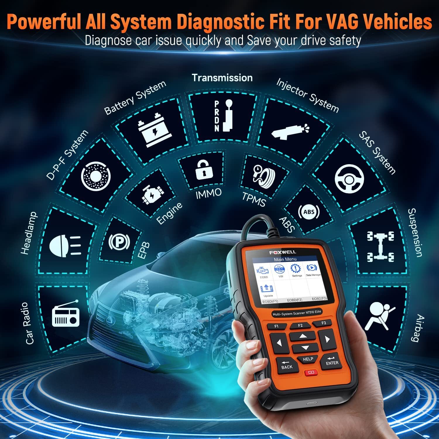 fit for VW/Audi All System Scanner OBD2 Bidirectional Car Diagnostic Scan Tool